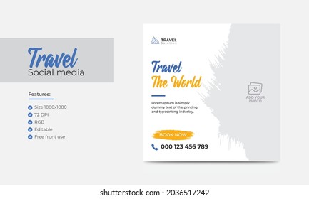 Travel social media post template