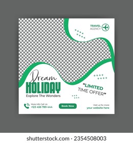 travel social media post template