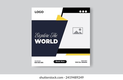 Travel Social media poster template design