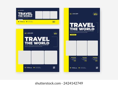 Travel social media template design