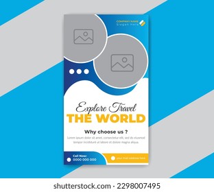 Travel social media timeline story post banner template design