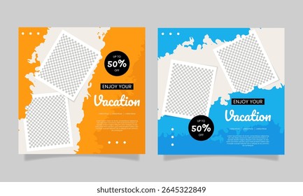 Travel social media web banner post template