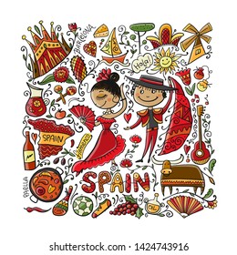 Travel to Spain. Greeting card for your design