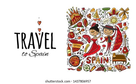 Travel to Spain. Greeting card for your design