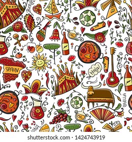 Travel to Spain. Seamless pattern for your design