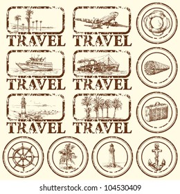 Travel Stamp, Mark - Hand Drawn Collection