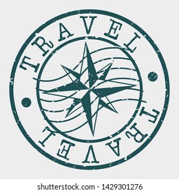 Travel Stamp. Silhouette Seal. Round Design. Vector Icon. Design Retro Insignia.