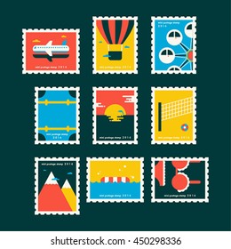 travel stamp vector design