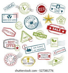 Travel stamps vector.