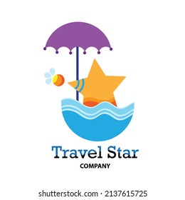 Travel star logo on white background