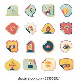Travel sticker flat banner background set, eps10