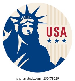 Travel sticker USA. Vector illustration. Luggage sticker