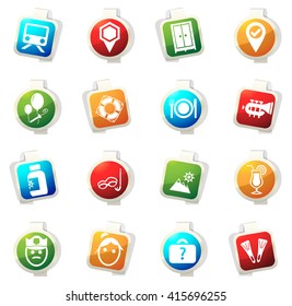 Travel stickers label icon set for web sites
