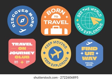 Travel stickers ,patchs ,labels and badges collection in flat trendy style.