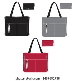 travel storage bag and wallet bag 
mock-up(black,gray,red colors)