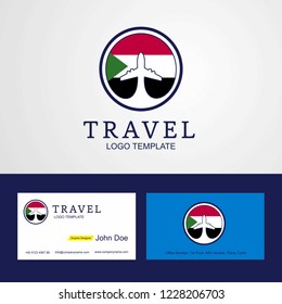 Travel Sudan Creative Circle flag Logo and Business card design