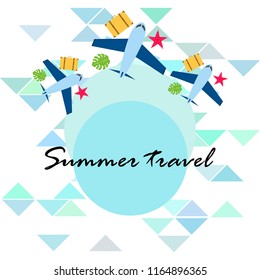 travel suitcase aircraft starfish tropical plant