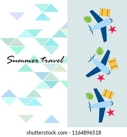 travel suitcase aircraft starfish tropical plant