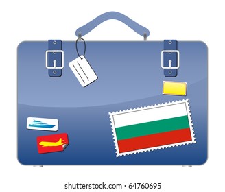 Travel Suitcase Bulgaria flag