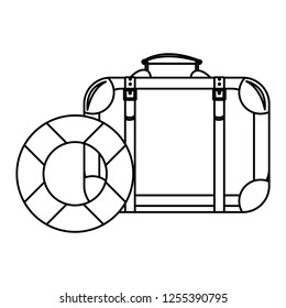 travel suitcase and buoy