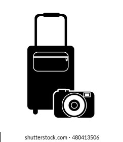 travel suitcase and camera icon 