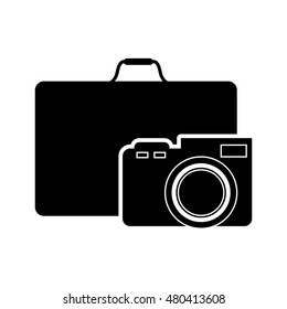 travel suitcase and camera icon 