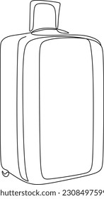 Maleta de viaje en estilo de dibujo de línea continua.
