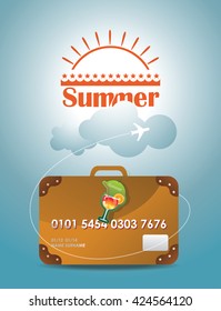 Travel suitcase. Credit card suitcase vector. summer holiday