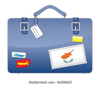 Travel Suitcase Cyprus flag