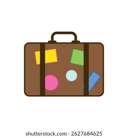 travel suitcase doodle icon, vector
