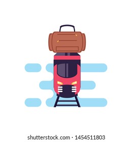 travel suitcase equipment with train