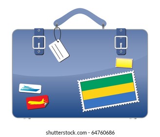 Travel Suitcase Gabon flag