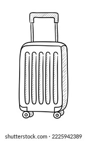 Travel suitcase. Hand drawn vector illustration