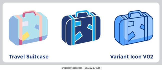 Travel Suitcase Icon ayuda a los usuarios en la preparación del embalaje y viaje para los App de viajes y planificadores de itinerarios. Azul, azul plano, estilo Dualtone.