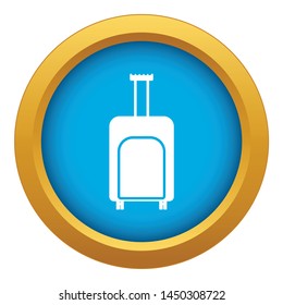 Travel suitcase icon blue vector isolated on white background for any design