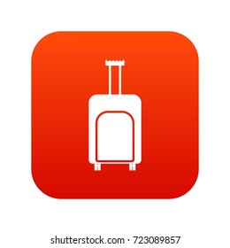 Travel suitcase icon digital red for any design isolated on white vector illustration