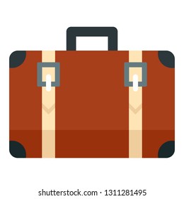Travel suitcase icon. Flat illustration of travel suitcase vector icon for web design