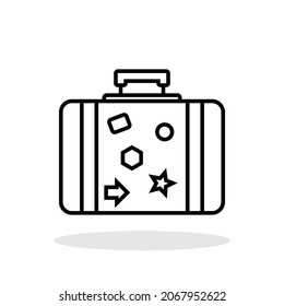 Travel suitcase icon in flat style. Travel  symbol for your web site design, logo, app, UI Vector EPS 10.