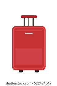 Travel Suitcase icon flat style. Suitcase on wheels. Luggage isolated on a white background. Vector illustration