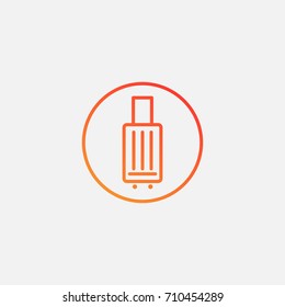 Travel suitcase icon. gradient illustration isolated vector sign symbol