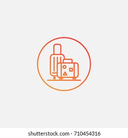 Travel suitcase icon. gradient illustration isolated vector sign symbol