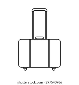 Travel suitcase icon on white background - vector illustration.