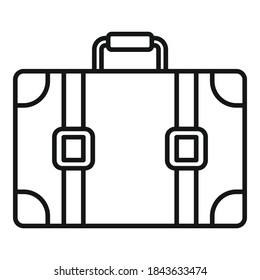 Travel suitcase icon. Outline travel suitcase vector icon for web design isolated on white background