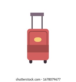 travel suitcase icon over white background, flat style, vector illustration