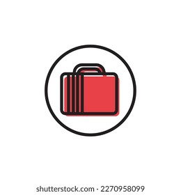 Travel suitcase icon over white background. colorful design.  vector illustration