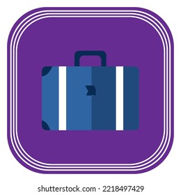 travel suitcase icon vector image with purple background