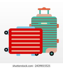 Travel Suitcase Illustration. Image Stok Various Kinds Travel Luggage 
