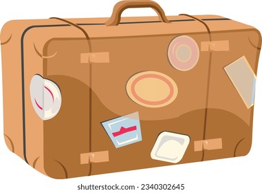 Travel suitcase illustration with labels