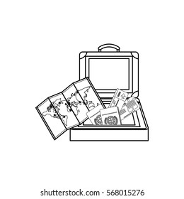 Travel suitcase isolated icon vector illustration graphic design