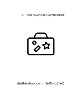 Travel suitcase line icon vector illustration 